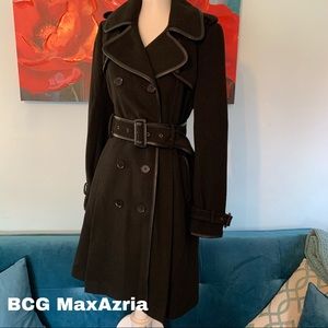 BCBG MaxAzria S Small black trench coat jacket